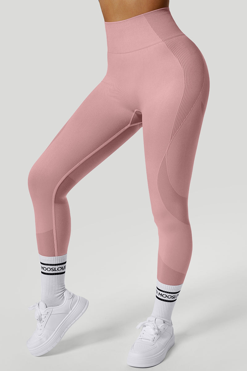 MOOSLOVER Solid Color High Waist Butt Lift Seamless Legging