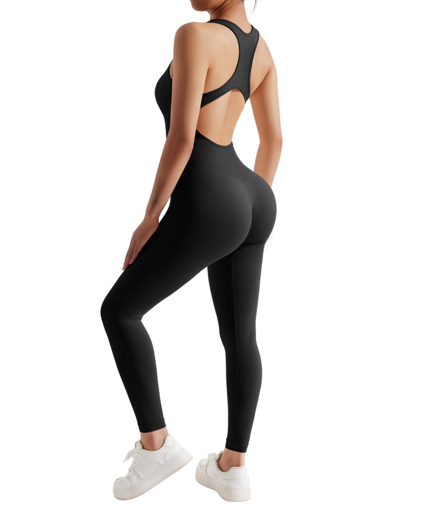 MOOSLOVER BLACK RIBBED Seamless Jumpsuit Small=UK Size 6-8 Long Sleeve  £19.99 - PicClick UK