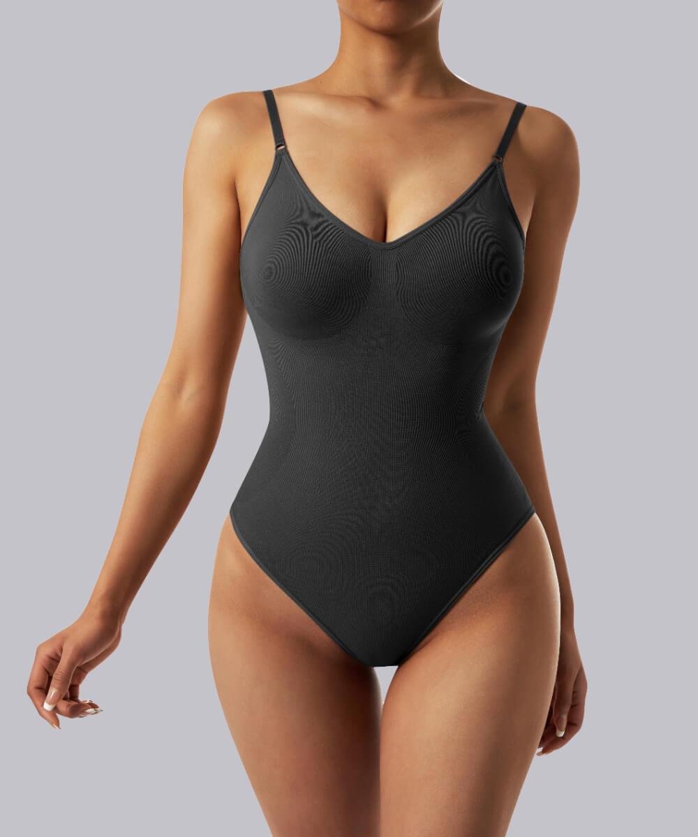 MOOSLOVER Backless Ribbed Spaghetti Strap Bodysuit