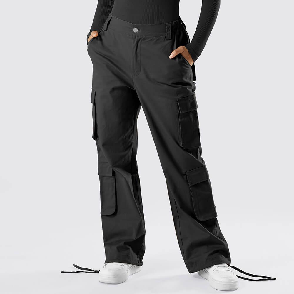 Ribbed Zipper Long Sleeves Bodysuit Cargo Pants 2Pcs Set - MOOSLOVER