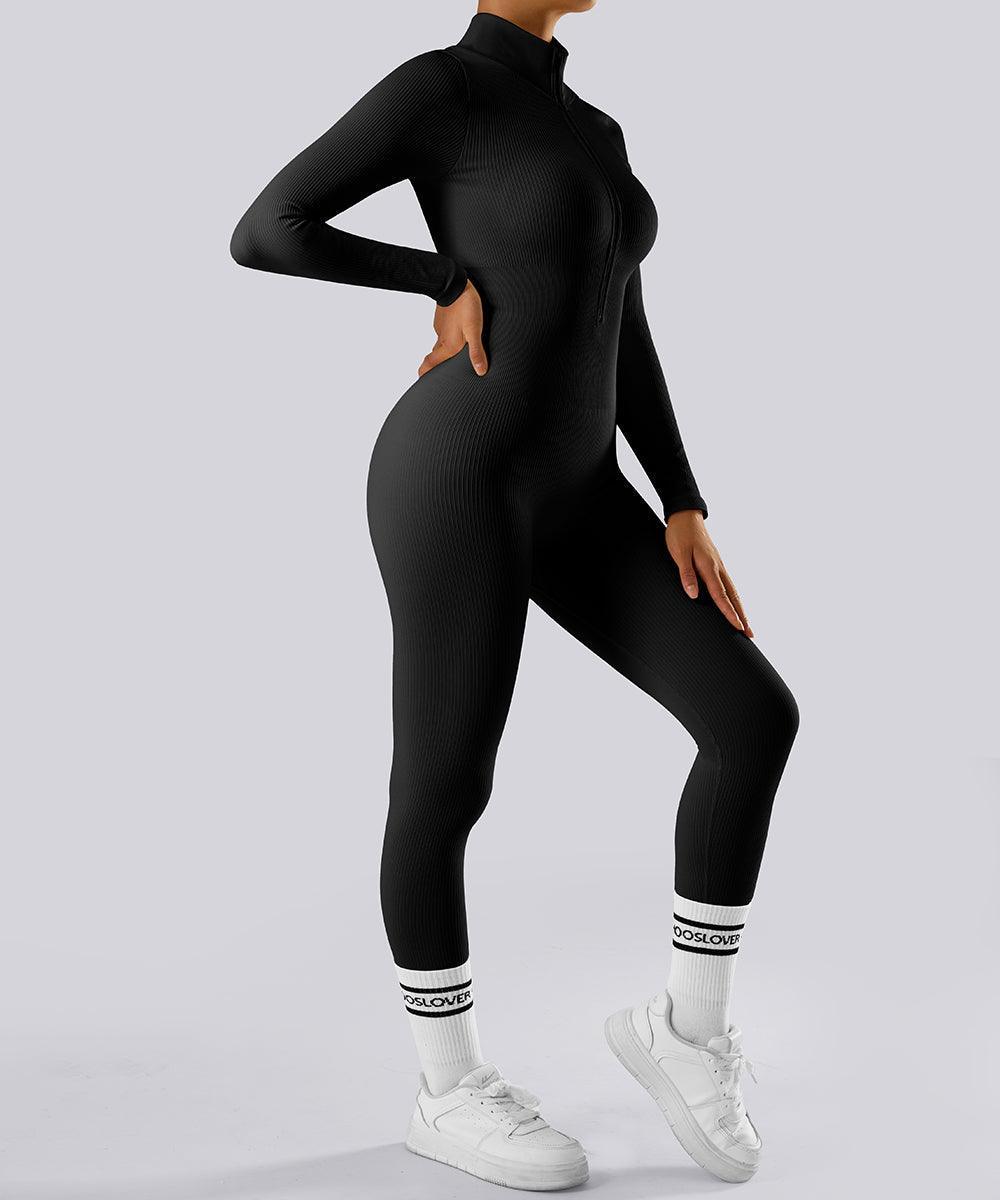 Mooslover Cream Ribbed Long Sleeve Seamless Jumpsuit UK M – Reliked