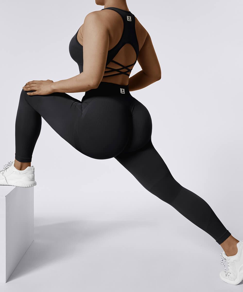 MOOSLOVER Women V Cross Waist Butt Lifting Leggings with Pockets High  Waisted Yoga Pants(XL,Black Tie-Dye-886)