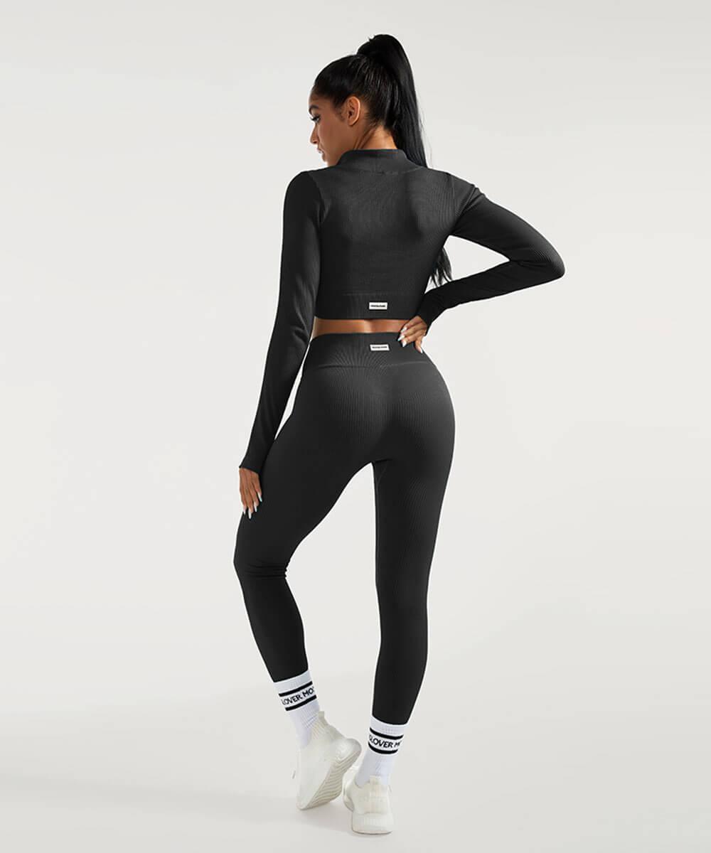 Women's Workout Jumpsuit Workout Sets Front Zip Solid Color