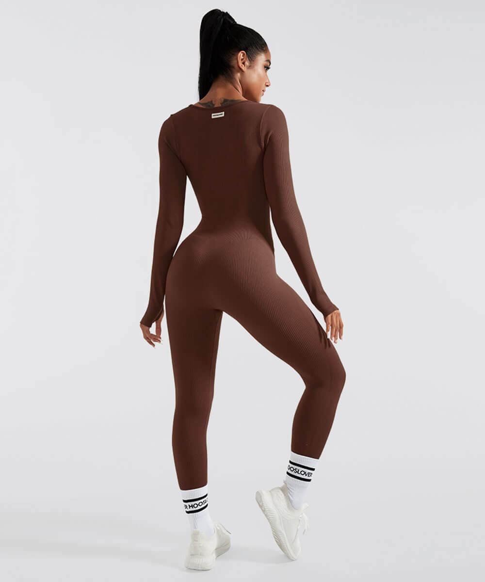 Cream Ribbed long sleeved top and Leggings Set – Gym Queen