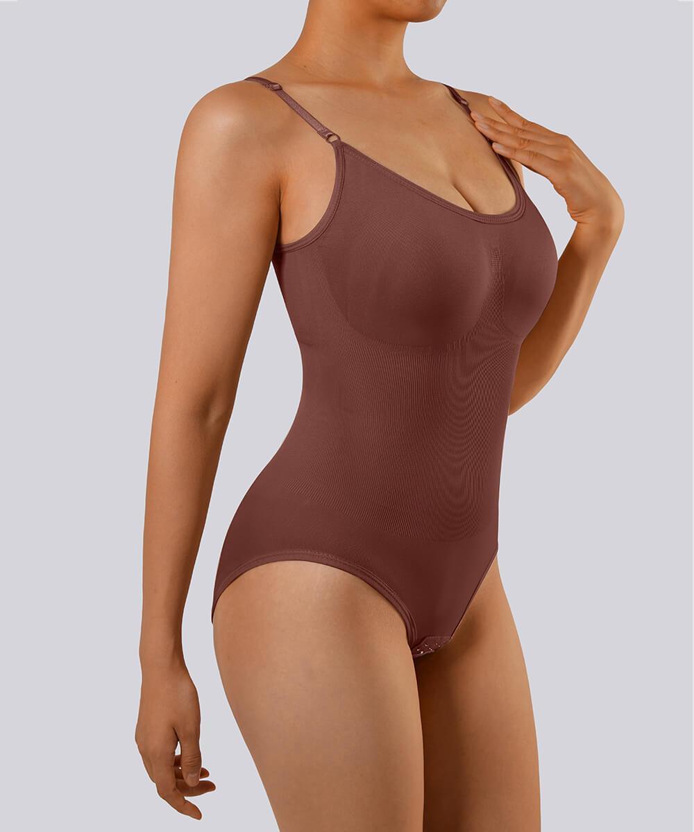 MOOSLOVER Solid Color Sleeveless Seamless Shapewear Bodysuit