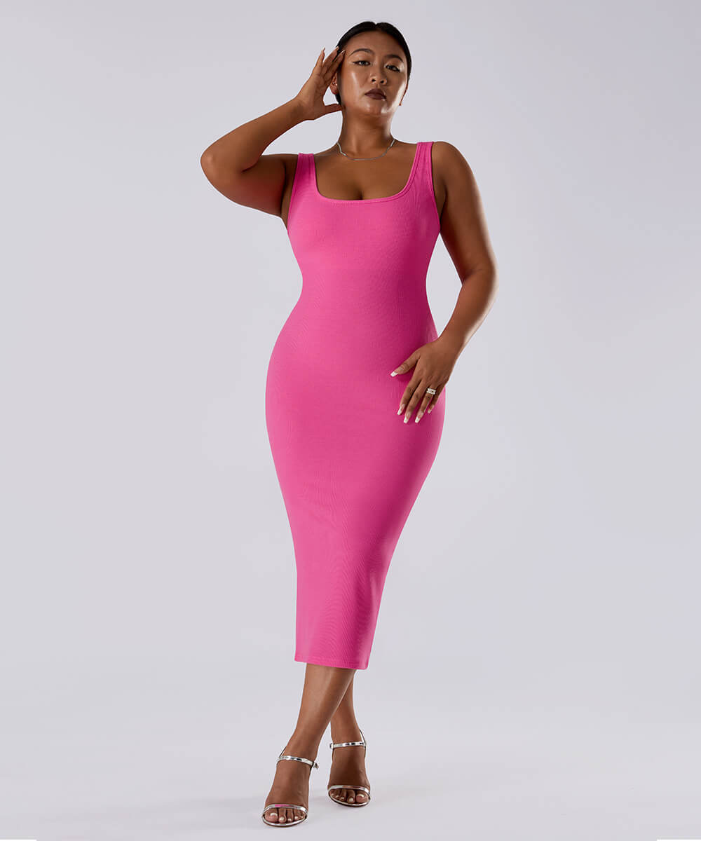 Laser cut shapewear! Love this pink dress 💕 follow me for more curve