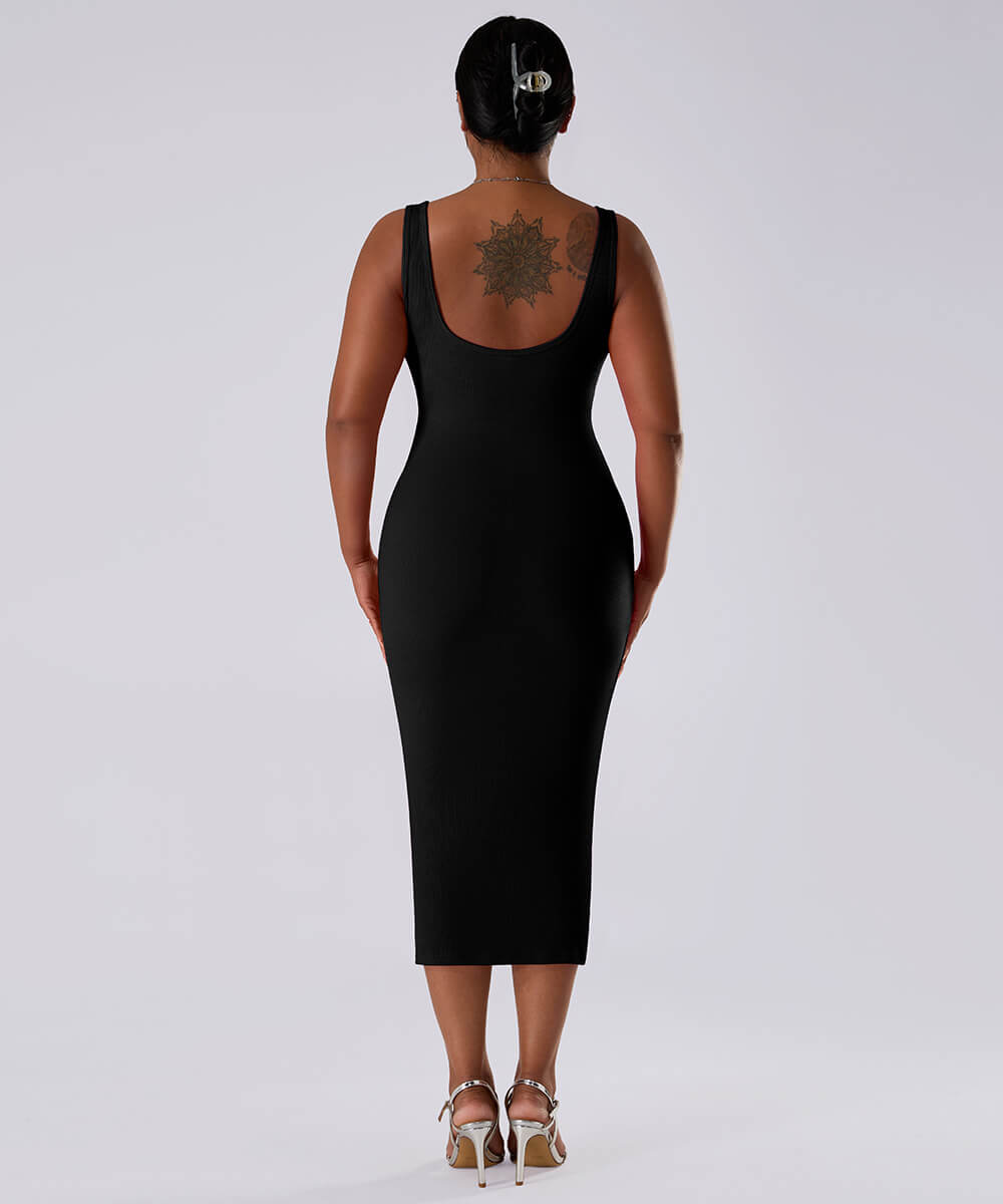 MOOSLOVER Square Neck Mini Dress With Built-in Shapewear
