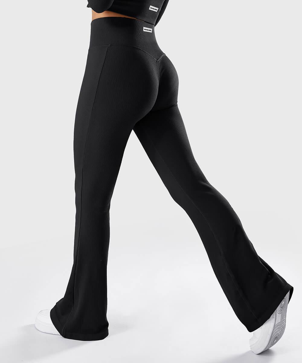 MOOSLOVER Solid Color Cross Straps 2Pcs Seamless Butt Lift Legging Set